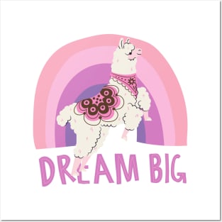 Llama dream big Posters and Art